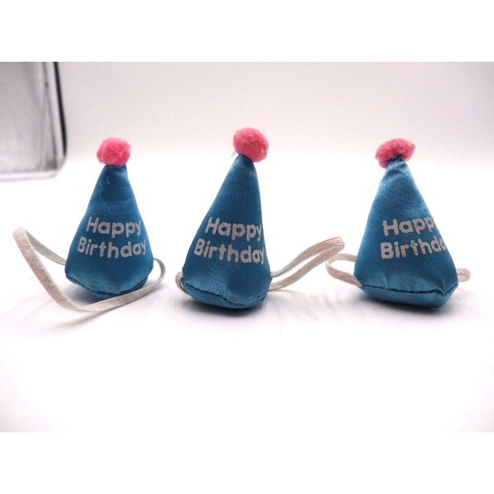 RUSS  Happy Birthday TROLL Blue‎ Hat  Lot of 3 Hats